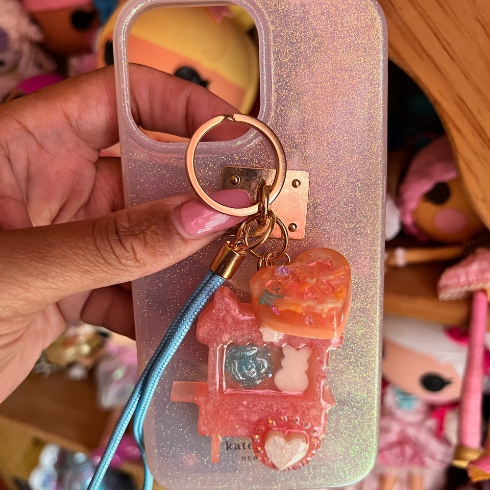Handmade cellphone keyring strap. All charms are handmade by me. No case!